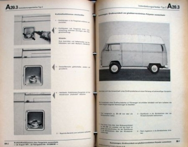 Volkswagen T2 Transporter "Aufbau - Instandsetzungsarbeiten" 1969 Workshop-Manual in original VW-Binder (7964)